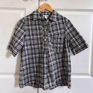 COS Plaid Poplin Shirt, A-line Top, 2
